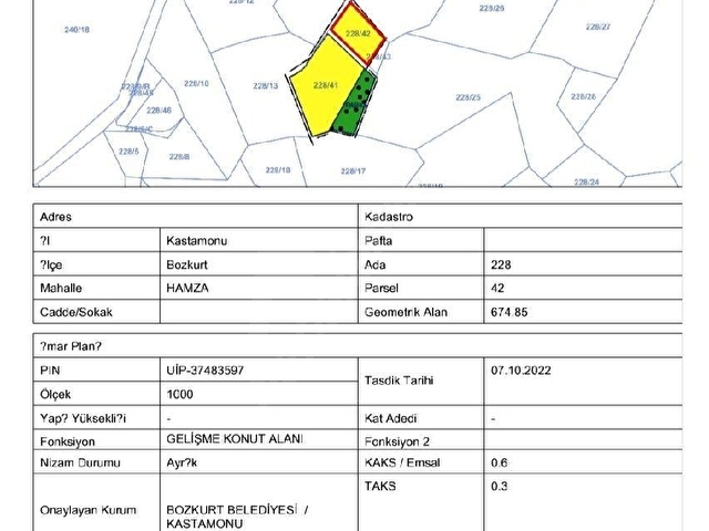 CBC GAYRİMENKULDEN KASTAMONU BOZKURT HAMZA MAHALLESİNDE 675 M² SATILIK ARSA! - Görsel 7