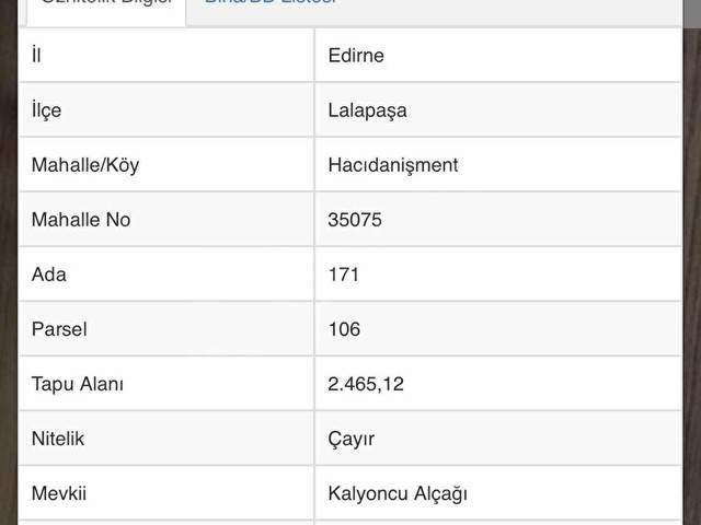 HACIDANİŞMENT KÖYÜ SATILIK 2,465 M2 ÇAYIR YERİ