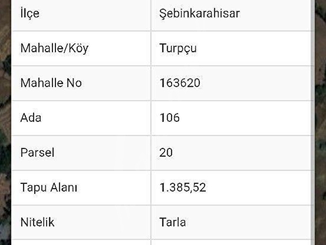 SATILIK 1.385m2 ŞEBİNKARAHİSAR TURPÇU KÖY İCİ ARSAMIZ 554BİN TLYE SATILIKTIR Mülk EMLAK Mustafa NAL - Görsel 5