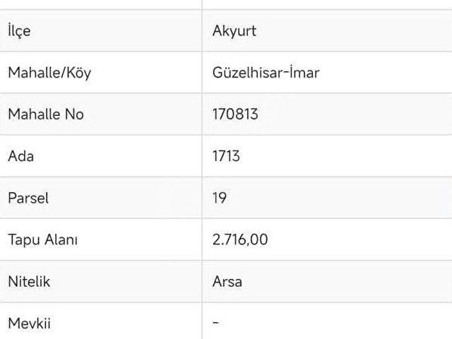 AKYURT GÜZELHİSAR MAHALLESİNDE İMARLI ARSA - Görsel 2