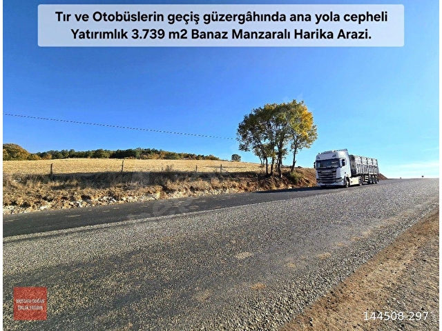 UŞAK BANAZ MERKEZDE 3739 m2 ANA YOL ÜZERİNDE/ELK SU/YHT, O.SANAYİ BANAZ İLÇE MANZARALI. AÇIKLAMADA.