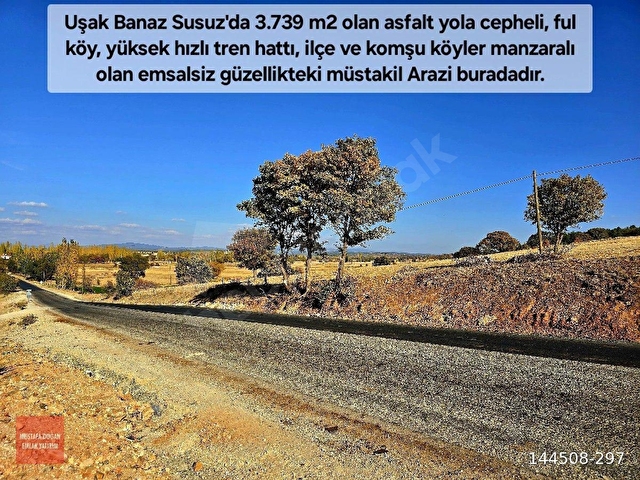 UŞAK BANAZ MERKEZDE 3739 m2 ANA YOL ÜZERİNDE/ELK SU/YHT, O.SANAYİ BANAZ İLÇE MANZARALI. AÇIKLAMADA. - Görsel 10