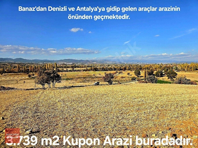 UŞAK BANAZ MERKEZDE 3739 m2 ANA YOL ÜZERİNDE/ELK SU/YHT, O.SANAYİ BANAZ İLÇE MANZARALI. AÇIKLAMADA. - Görsel 17