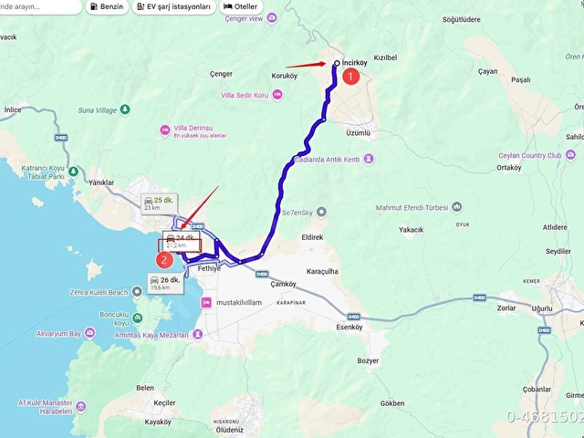 Fethiye İncirköy Beyköy Mevkiinde 10.363 m² Tek Tapu Satılık Tarla - Görsel 16