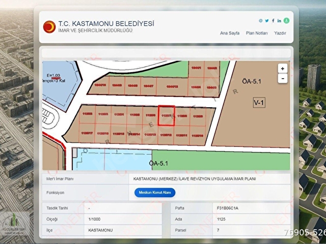 Kastamonu Kuzeykentte 325 m² Konut İmarlı Tek Tapu - Görsel 7