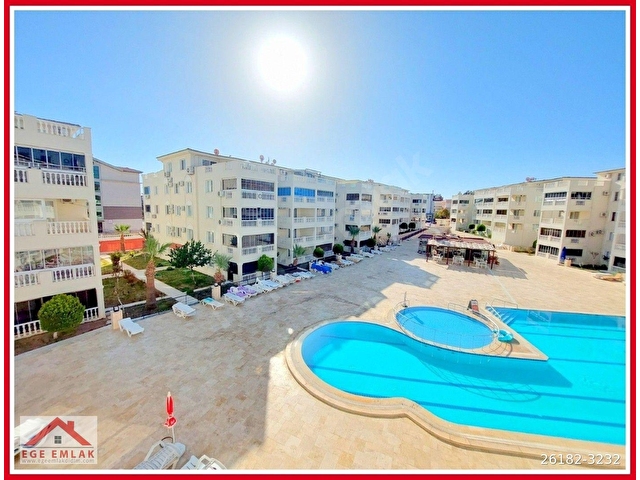 HAVUZU GÖREN DAİRE - ROYAL MARİNA APARTMENTS SİTESİNDE SATILIK EŞYALI 2+1