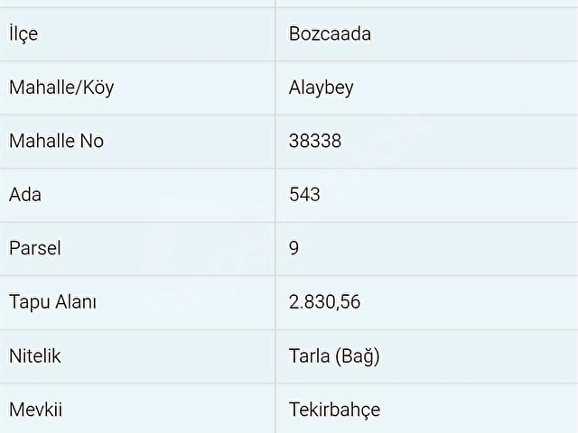 Tatil Cenneti Bozcaada da Satılık Arazi/Bağ/Tarla - Görsel 10