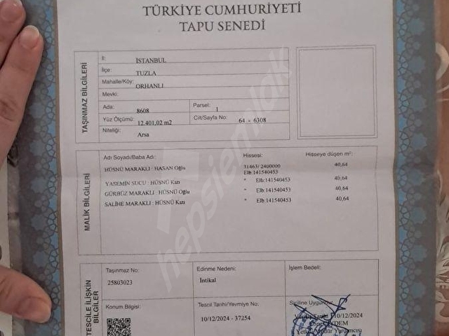 Tuzla Orhanlı da 12401 M2 Arsada 43 M2 Hisse - Görsel 4