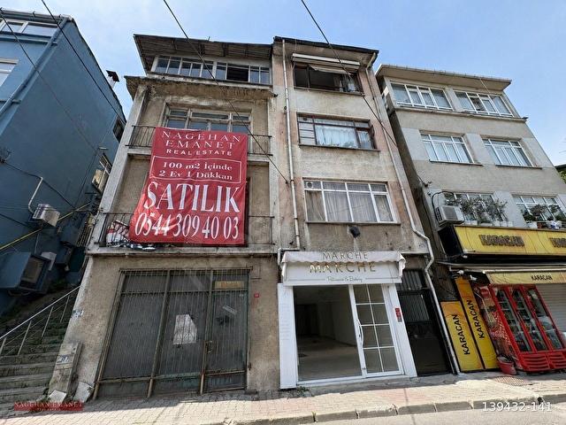 100 m2 içinde satılık 2 ev 1 dükkan