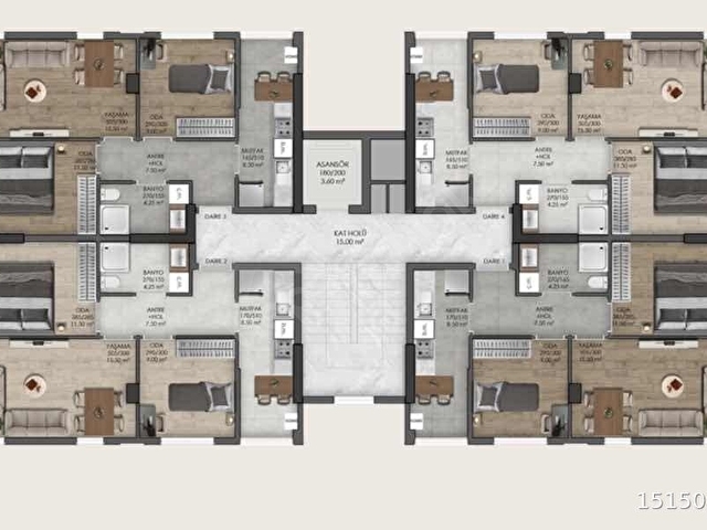 SARILAR GM ESKİ DEVLET HASTANESİ KARŞI 2+1 LÜKS SATILIK DAİRELER - Görsel 2