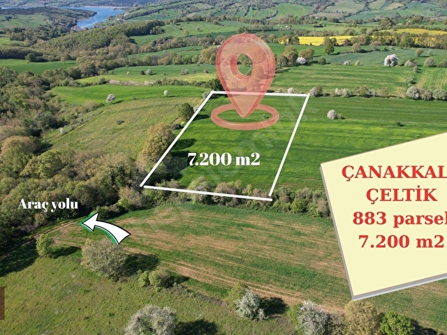 ÇANAKKALE ÇELTİK 7200 M2 TEK TAPU SATILIK