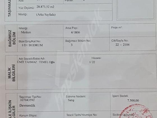 AKYAZI KUZULUK DEVREMÜLK TAPU SAHİBİ PERTA EMLAK ÜMİT TAHMAZ