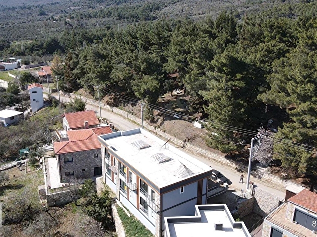 AYVACIK SAZLI KÖYÜ DENİZ MANZARALI SATILIK DUBLEKS TAŞ VİLLA - Görsel 11