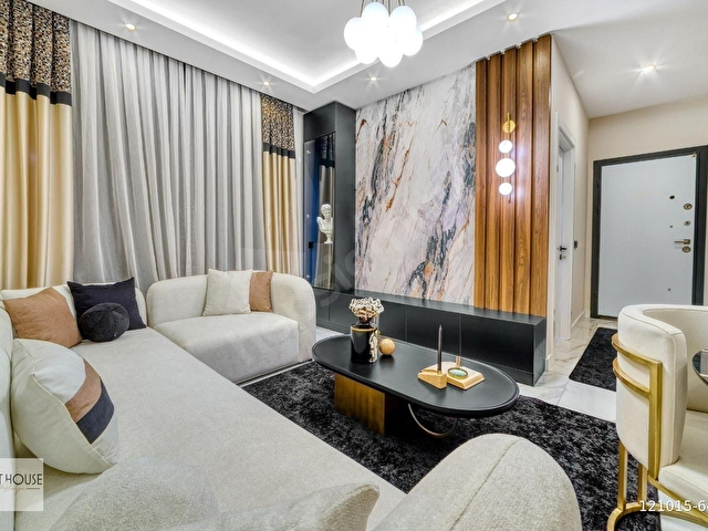 ALANYA AVSALLARDA HAVUZ MANZARALI LÜKS EŞYALI 1+1 SATILIK DAİRE - Görsel 7