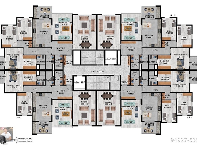 GÜVENAL EMLAK SATILIK DAİRE Çeltek mah 170.m2 4+1 site içerisinde köşe başı pazarlık var - Görsel 3