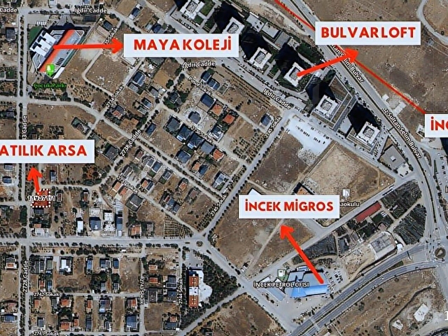 İNCEK BULVAR LOFT ARKASI KÖŞE PARSEL 603 M² SATILIK ARSA - Görsel 2