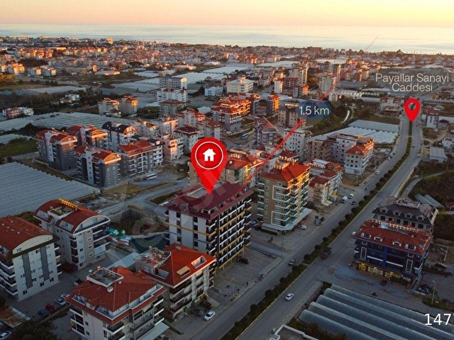 PAYALLAR UMA TOWER SİTESİNDE SATILIK LÜKS DAİRE 1.KAT 1+1 57M2 KÖŞE DAİRE GÜNEY CEPHELİ - Görsel 2