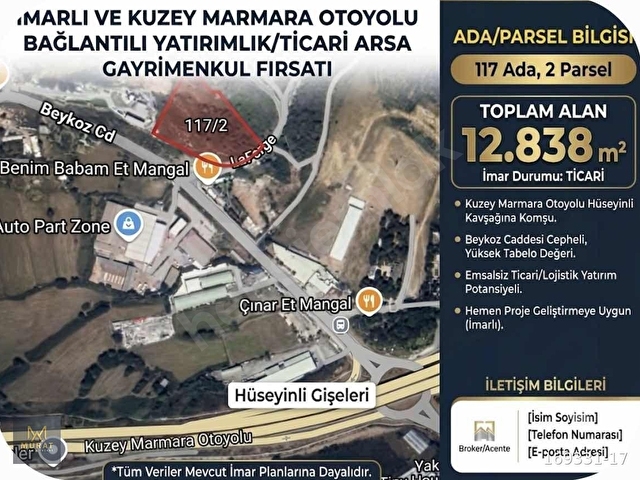KUZEY MARMARA OTOYOLU BAĞLANTILI İMARLI SATILIK TURİZM VE KONUT