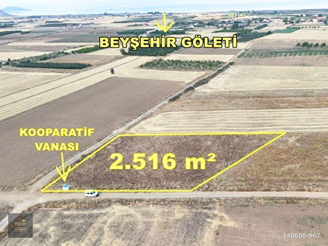 BEYŞEHİR GÖL MANZARALI 2.516 M² KÖŞE PARSEL MÜSTAKİL TARLA