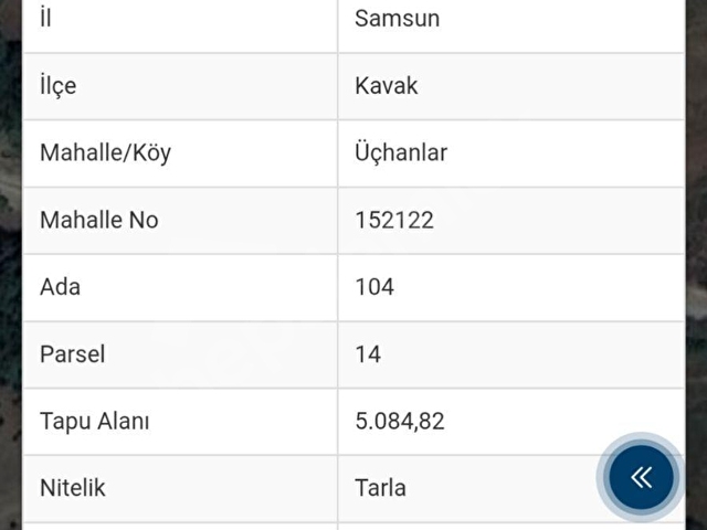 satılık arsa kavak üçhanlar mah