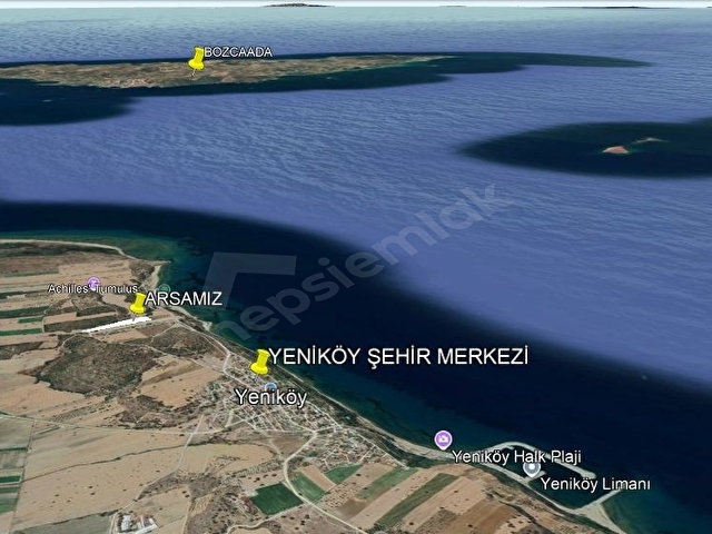 ÇANAKKALE EZİNE YENİKÖYDE PAPAZ PLAJI MANZARALI SATILIK ARSA - Görsel 4