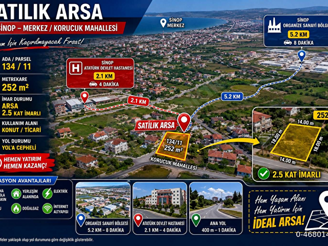 Sinop Korucukta Satılık Arsa - Ciddi Alıcılara Pazarlık İmkanı