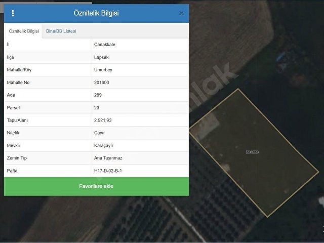 Çanakkale Lapseki Umurbeyde Satılık 2922 M² Tarla - Görsel 3