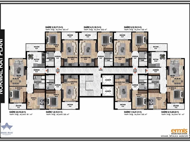 Karaköyde 1+1 55m², %50 Peşinat İle Satılık Daireler - Görsel 5