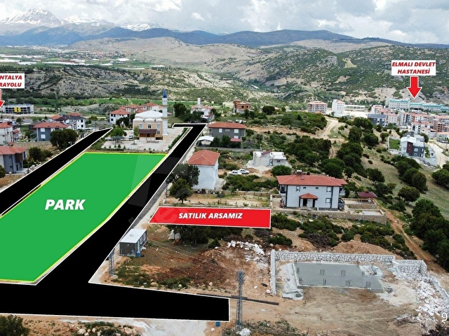 ALİ TOSUNDAN ELMALIMIZIN EN KIYMETLİ LOKASYONUNDA ELMALI VE PARK  MANZARALI 343 M2 ARSA - Görsel 3