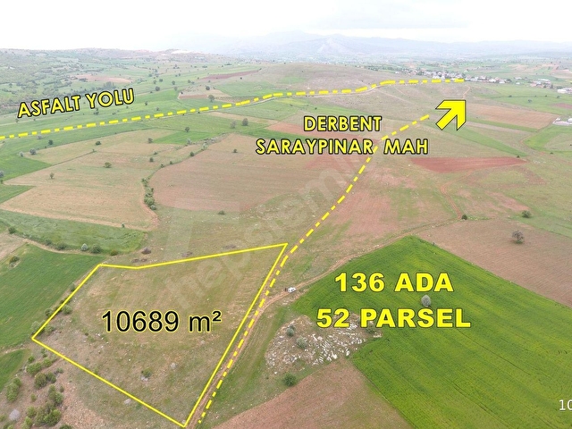 KONYA / DERBENT / SARAYPINAR MAHALLESİNDE 10.689 m² MÜSTAKİL TAPULU TARLA