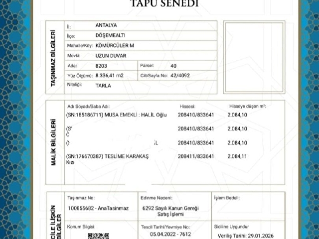 Antalya  organize sanayi yakını satılık arazi
