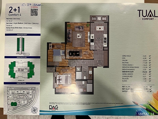 TUAL COMFORT SATILIK 2+1 DAİRE TURYAP TAN - Görsel 14