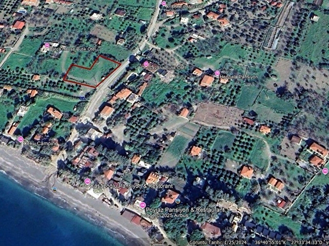 Datça Ovabükü anayol cepheli denize 120 m plan içi 2215 m2 tarla - Görsel 24