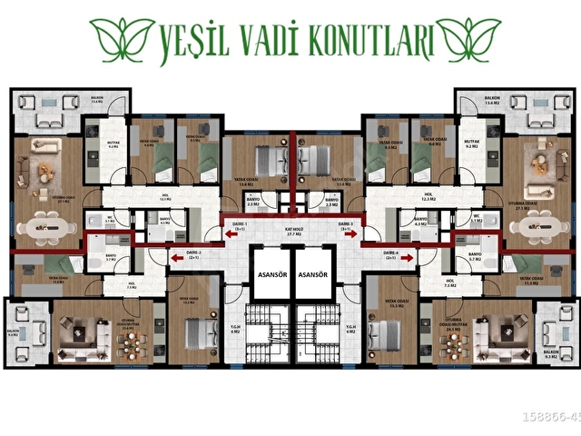 KARAKAŞ DAN MERKEZE YAKIN %50 PEŞİNATLI LÜX 2+1 DAİRE - Görsel 2