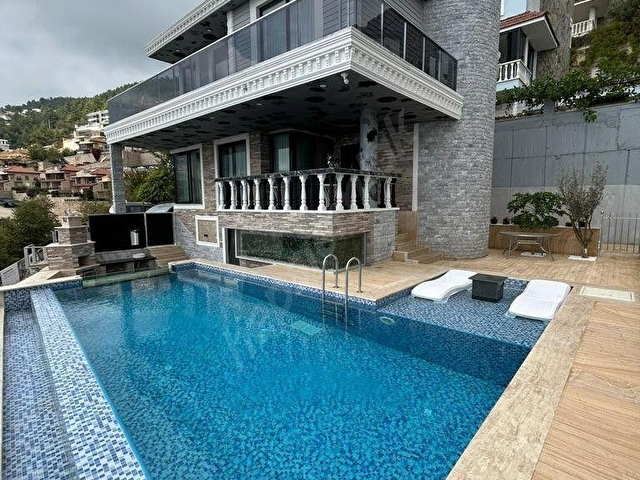 ALANYA BEKTAS MAHALLESİ FULL MANZARA ULTRA LÜKS SATILIK VİLLA - Görsel 11