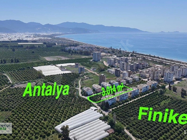 ANTALYA FİNİKE HASYURTTA DENİZE 400 METRE KONUT İMARLI ARSA