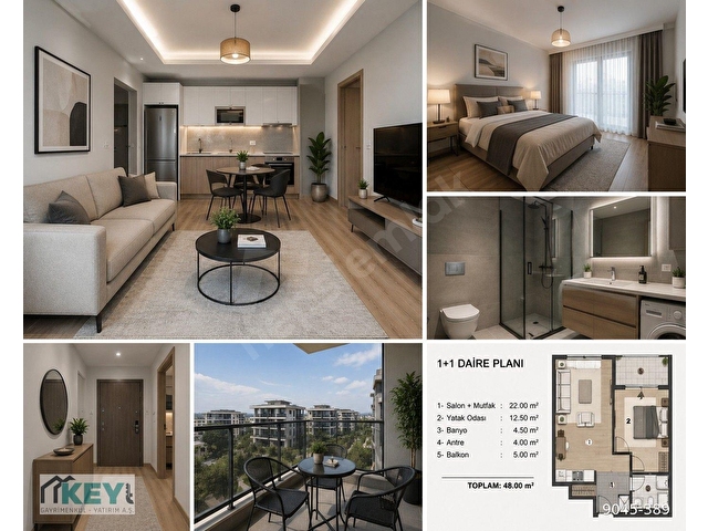 İNCEK BULVARINA YAKIN KİRACILI & EŞYALI SATILIK 1+1 DAİRE