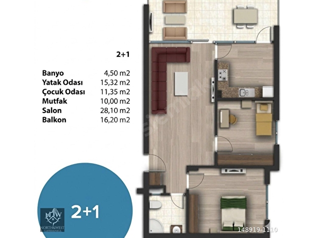 ERYAMAN ŞEHİT OSMAN AVCI ARMONİA REZİDANS SATILIK 2+1 DAİRE - Görsel 24