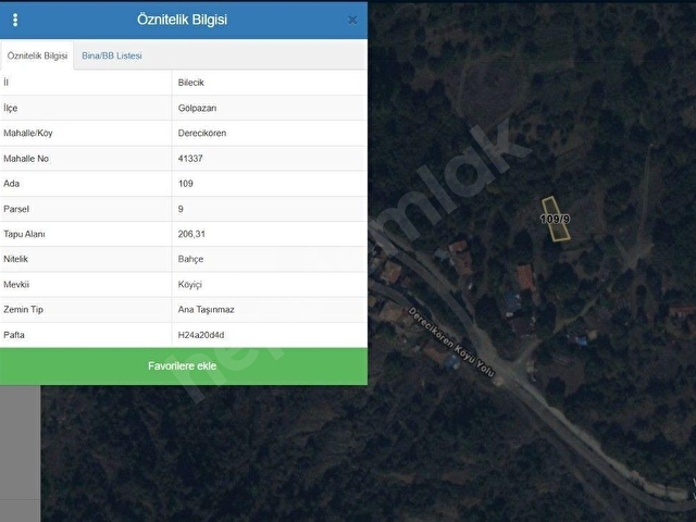 Bilecik Gölpazarı Derecikören Köyü Satılık Bahçe - Görsel 3