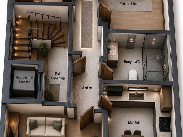 GAZİOSMANPAŞA MERKEZ MAH.TEK DAİRE ÜZERİ 3+1 SATILIK DAİRELER