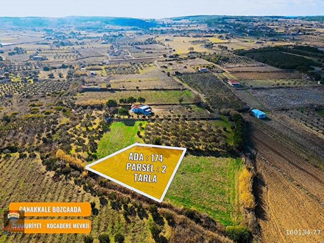 Çanakkale Bozcaada Çayır Mevkii Satılık 1.450 m2 Tarla