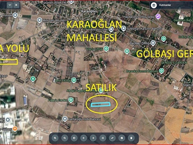 GÖLBAŞI KARAOĞLAN MAHALLESİNDE SATILIK 1500 M2 TARLA