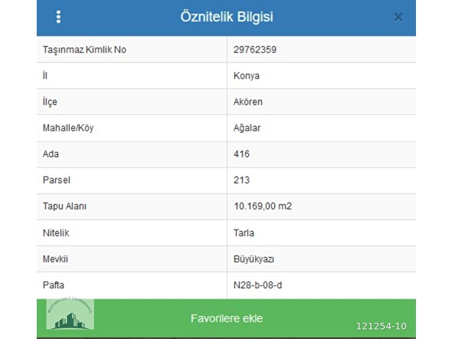 Akoren Agalar Da Sok Fiyata Acil Satilik Tarla 121254 10 Hurriyet Emlak