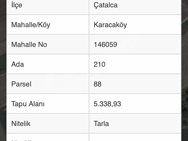 ÇATALCA KARACAKÖY 800 M2 HİSSE SATILIK UYGUN FİYAT(210/88) - Görsel 3