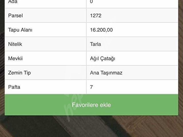 Muratlı Kırkkepeneklide 16.000 m2 tarla