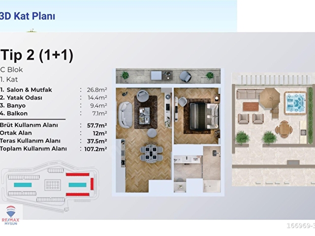 SEAFRONT İSKELE LONG BEACHE 100 METRE 1+1 YATIRIM FIRSATI - Görsel 2