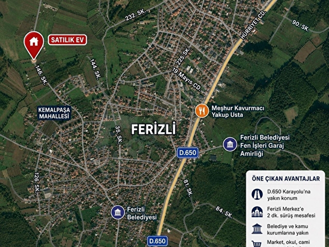 Ferizli Kemalpaşada 2.5 Dönüm Arsa Üzerinde 140 m² Müstakil Ev - Görsel 18