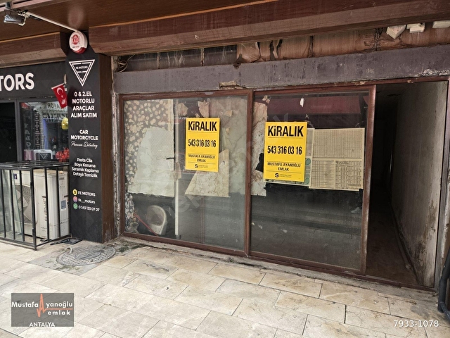 ANTALYA ŞEHİR MERKEZİ SİNANDA KİRALIK DÜKKAN İŞYERİ