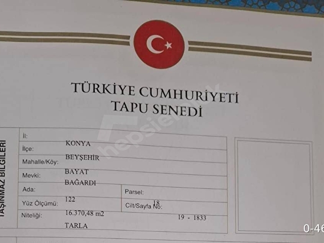 Konya Beyşehir Bayat mahallesi Fırsat Tarla - Görsel 5