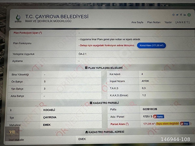 Emek Mah. Satılık %30-5 Kat İmarlı 171 m² Arsa - Görsel 9